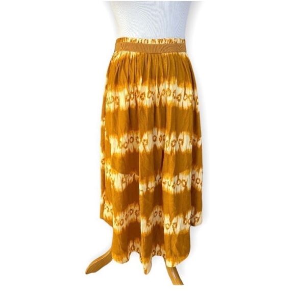 NWT Womens H&M Dye Dipped Goldenrod Boho Flowy MIdi Skirt - Sz 10 - Picture 3 of 3